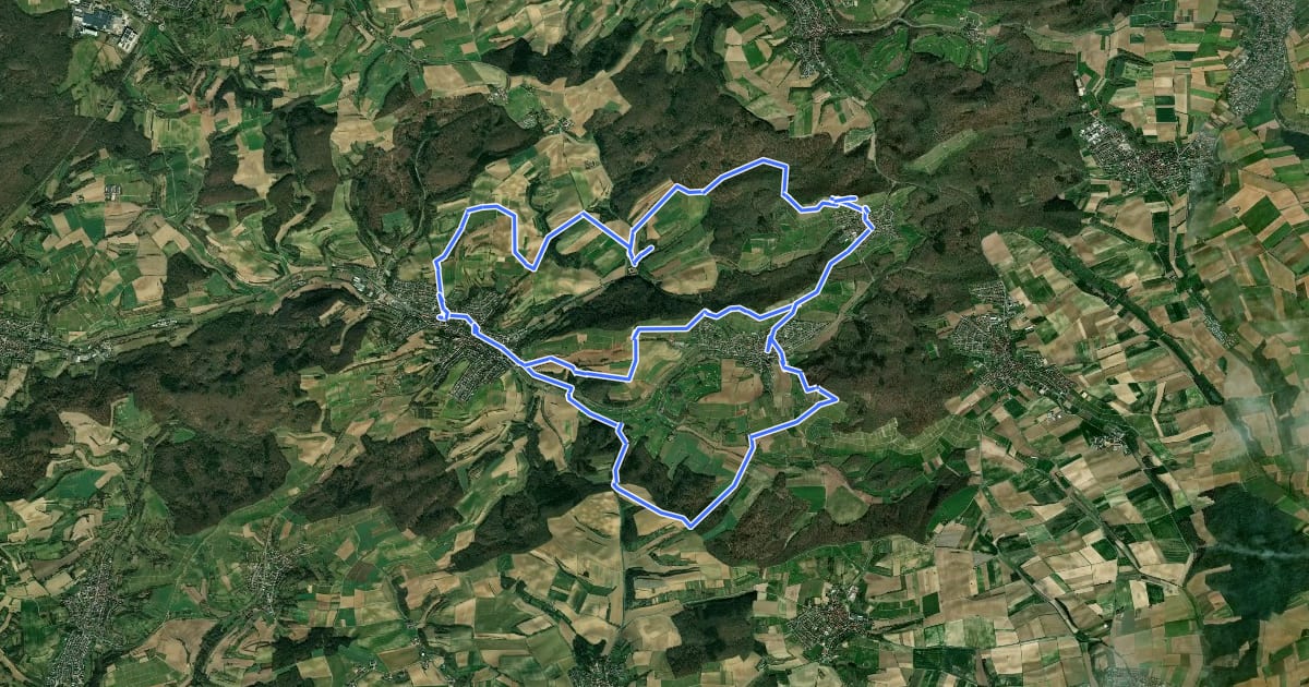 Маршрут Hügelweg Odenheim на спутниковом снимке