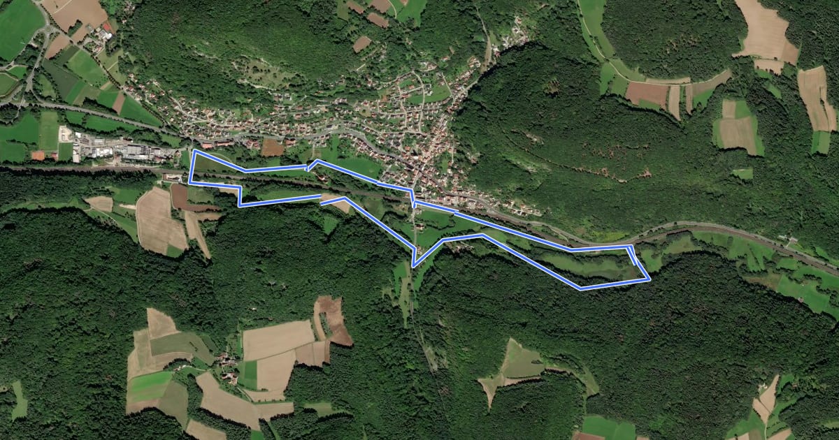 Маршрут Högenbachtal-Rundweg на спутниковом снимке