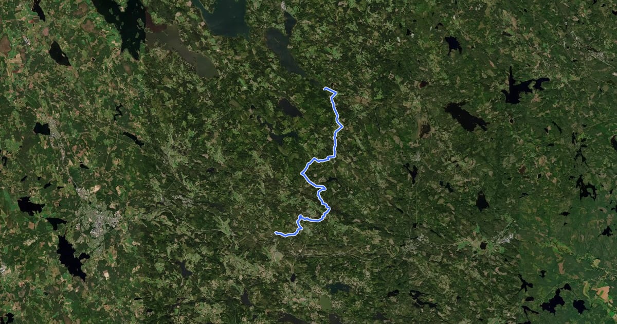 Маршрут Höglandsleden: Etapp 1 Fågelhult - Ädelfors/Repperda на спутниковом снимке