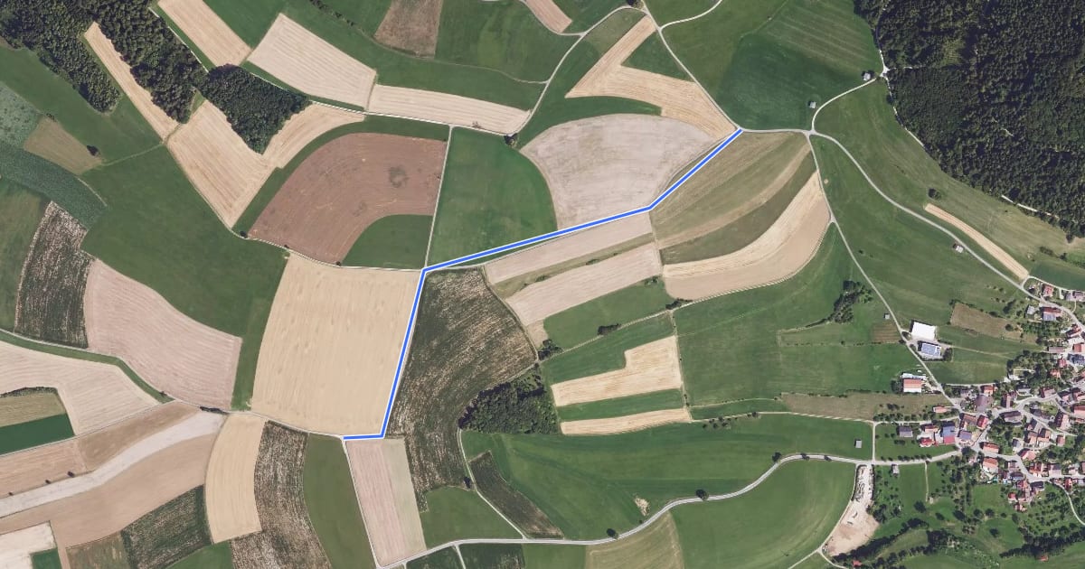 Маршрут Höhe - Sportplatz Stetten на спутниковом снимке