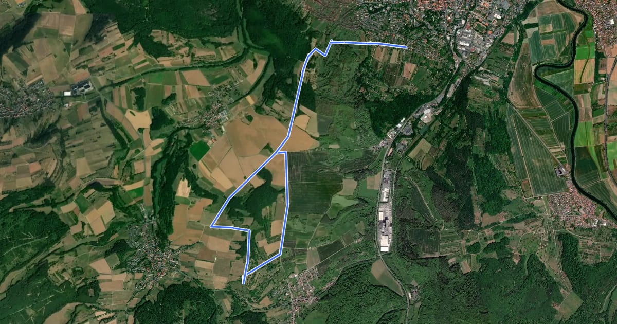 Маршрут Höhenrundweg на спутниковом снимке
