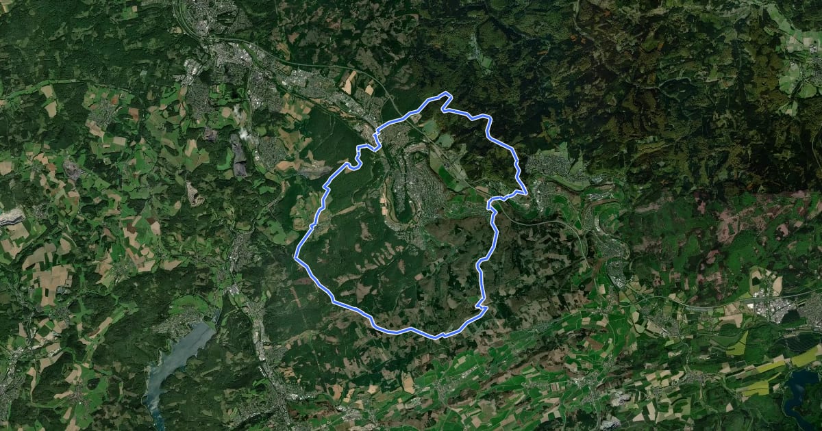 Маршрут Höhenrundweg Arnsberg на спутниковом снимке