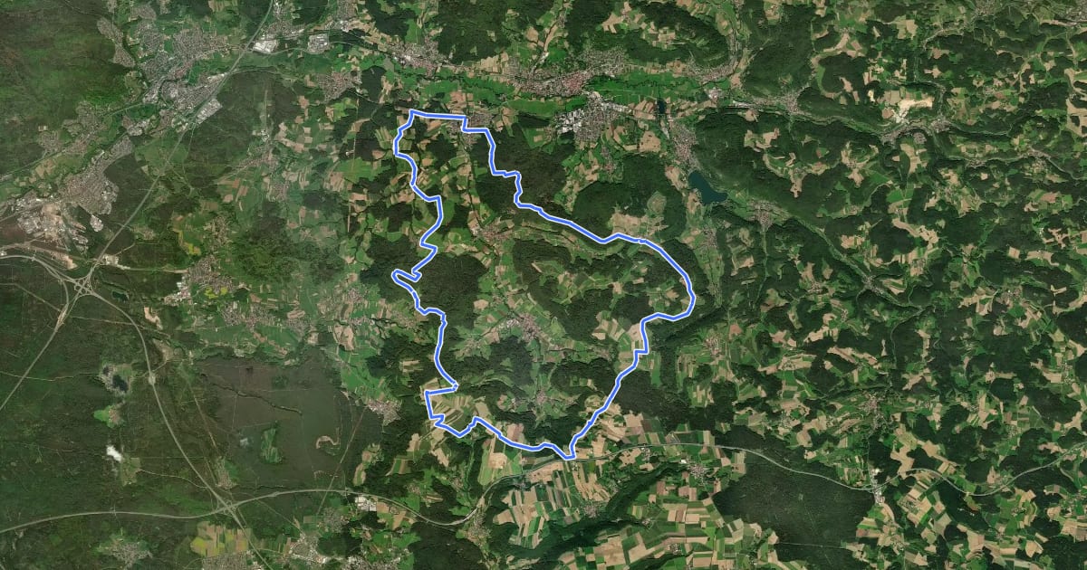 Маршрут Höhenrundweg Hammerbachtal на спутниковом снимке