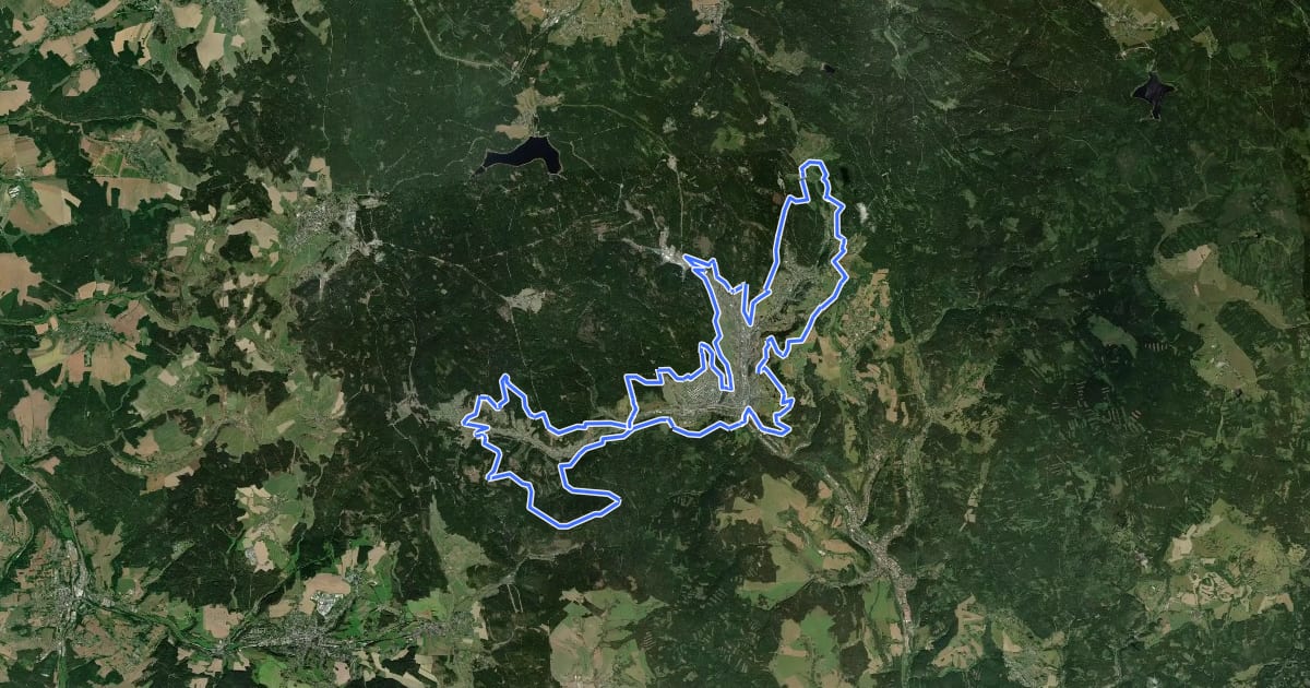 Маршрут Höhensteig Rundwanderweg Klingenthal-Zwota на спутниковом снимке