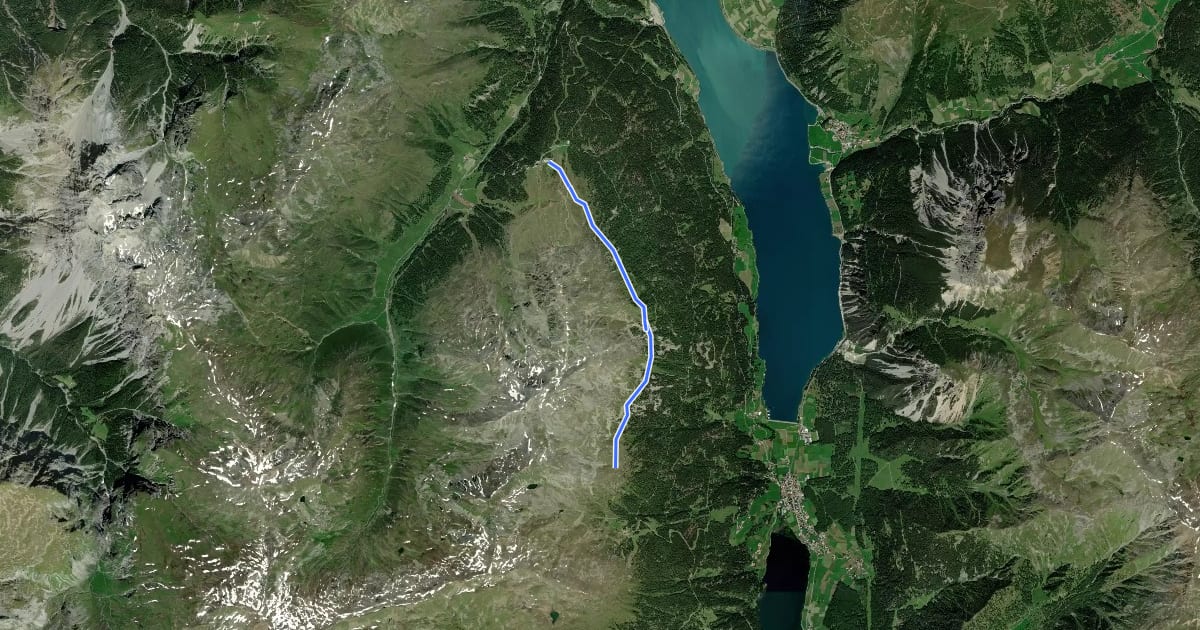 Маршрут Höhenweg на спутниковом снимке