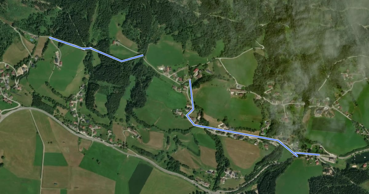 Маршрут Höhenweg на спутниковом снимке