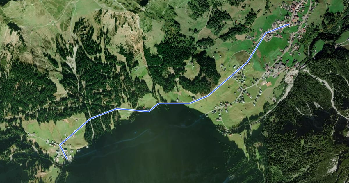 Маршрут Höhenweg на спутниковом снимке