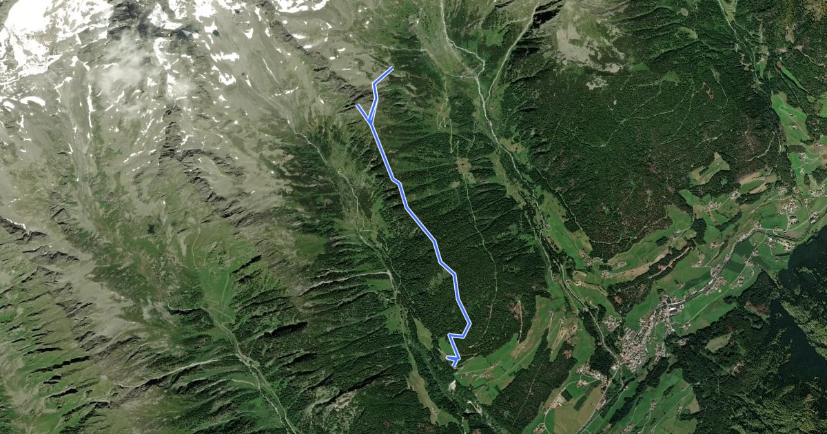 Маршрут Höhenweg на спутниковом снимке