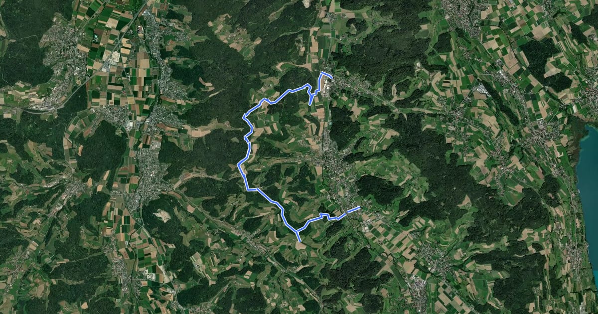 Маршрут Höhenweg aargauSüd на спутниковом снимке