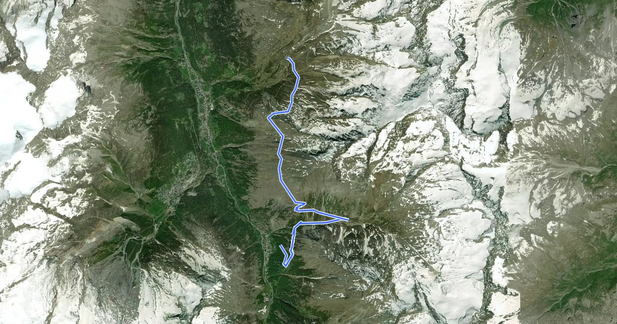 Маршрут Höhenweg Almagelleralp на спутниковом снимке
