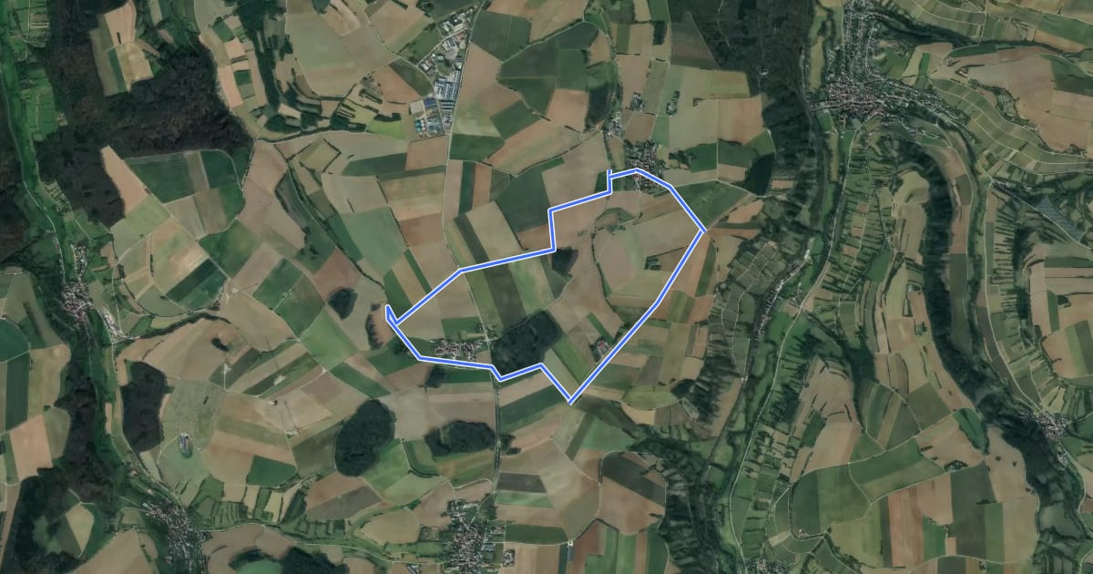 Маршрут Höhenweg Bronn-Honsbronn на спутниковом снимке