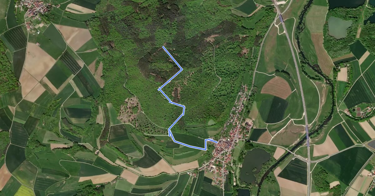 Маршрут Höhenweg Eierberge на спутниковом снимке