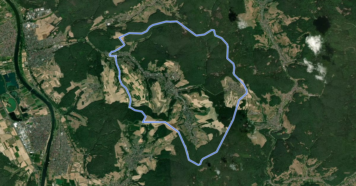 Маршрут Höhenweg Grund Leidersbach на спутниковом снимке