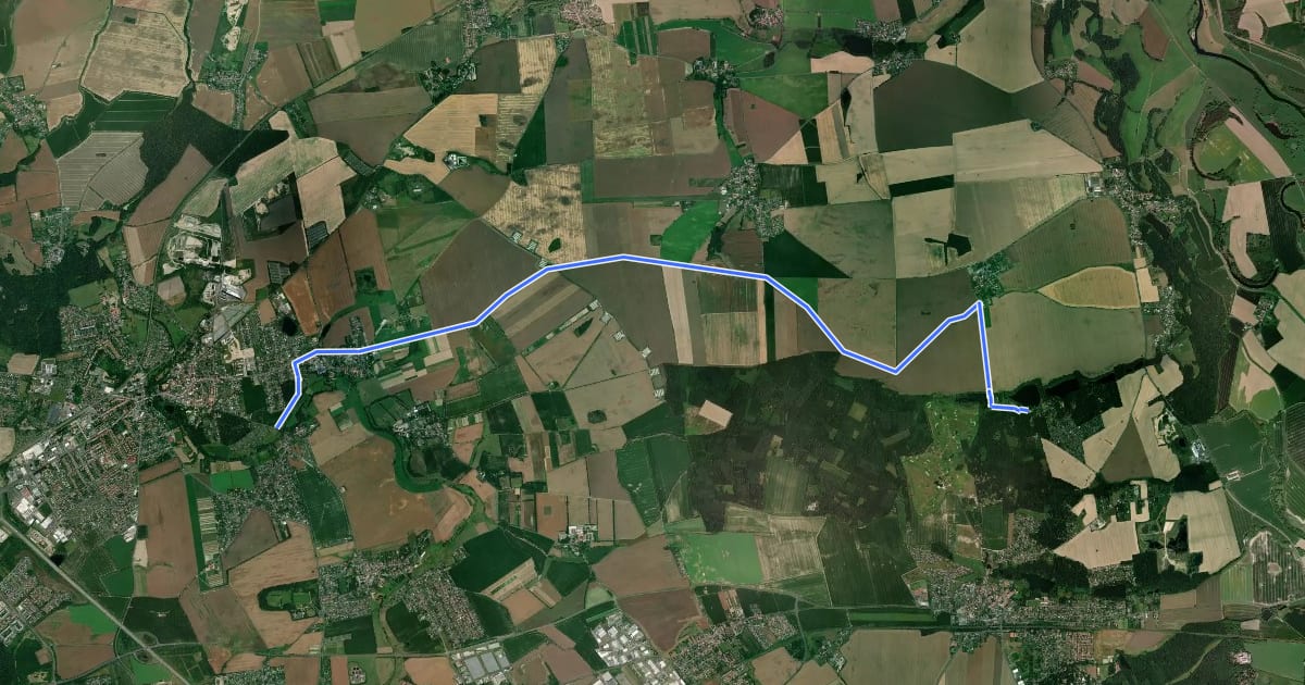 Маршрут Höhenweg Lübschützer Teiche на спутниковом снимке