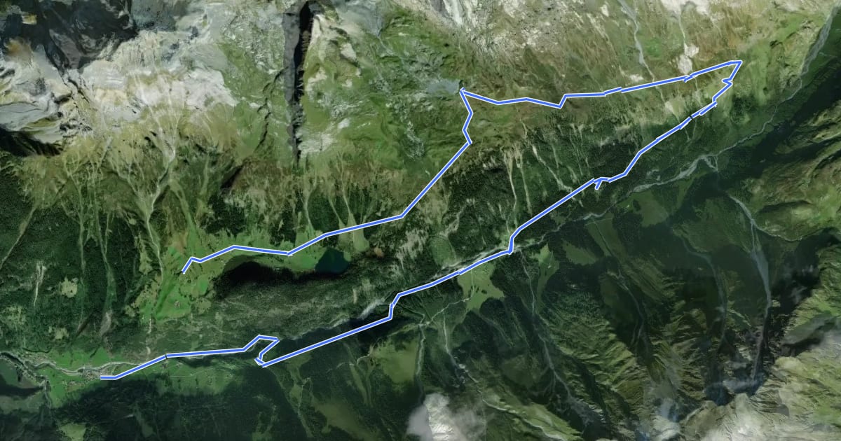 Маршрут Höhenweg Maderanertal на спутниковом снимке