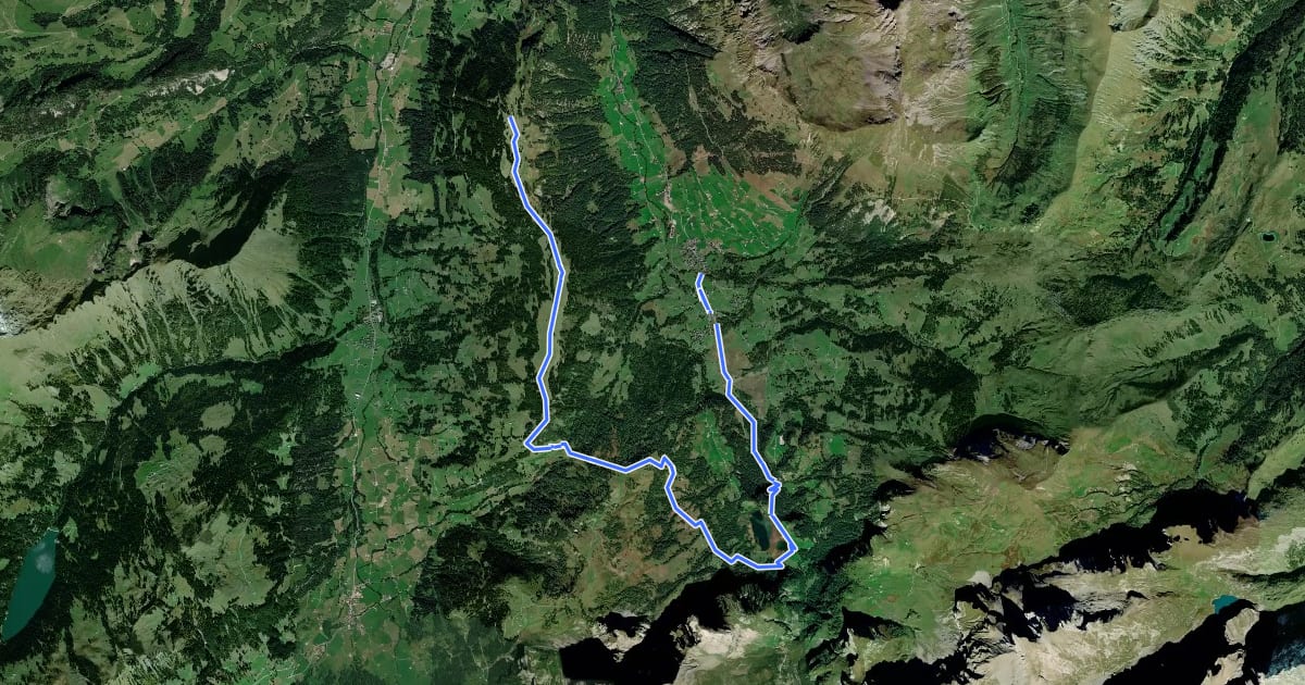 Маршрут Höhi-Wispile-Lauenensee-Weg на спутниковом снимке