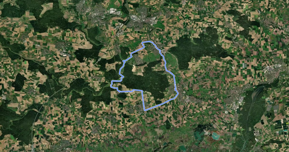 Маршрут Höhlen Tour на спутниковом снимке