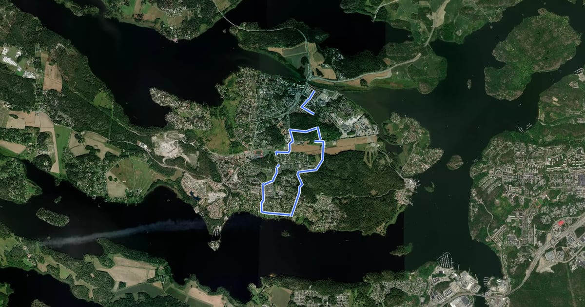 Маршрут Hälsospåret Ekerö, spår 3 на спутниковом снимке