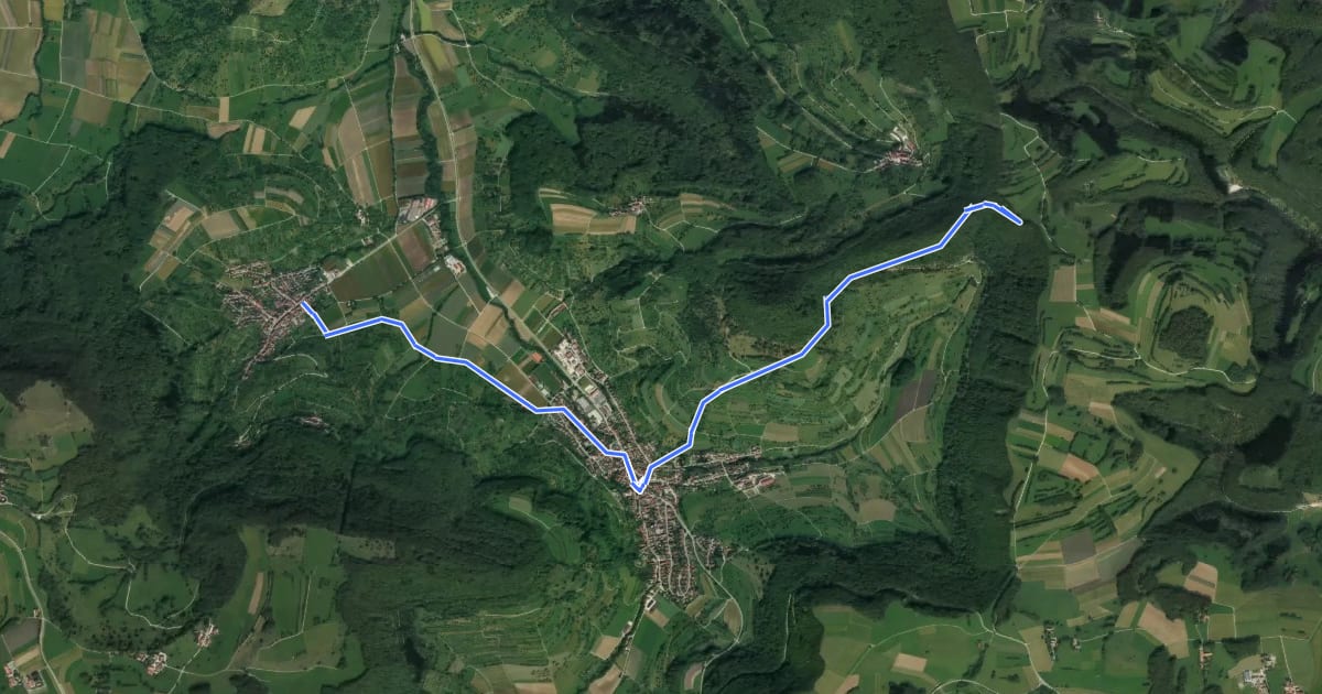 Маршрут Häringen - Neidlingen - Hepsisau на спутниковом снимке