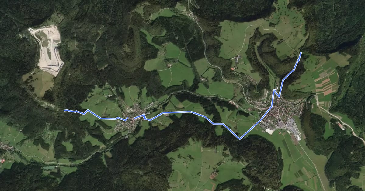 Маршрут Hörnle-Tieringen-Plettenberg на спутниковом снимке