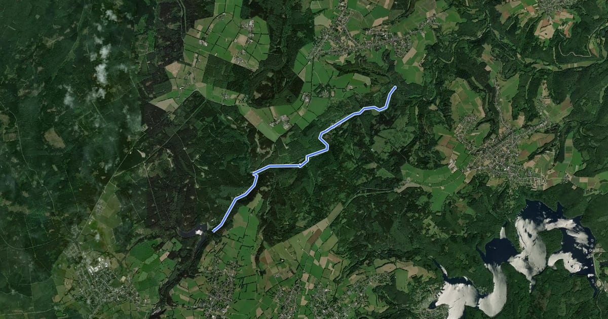 Маршрут Hürtgenwald (36) - Simmerath (62) на спутниковом снимке
