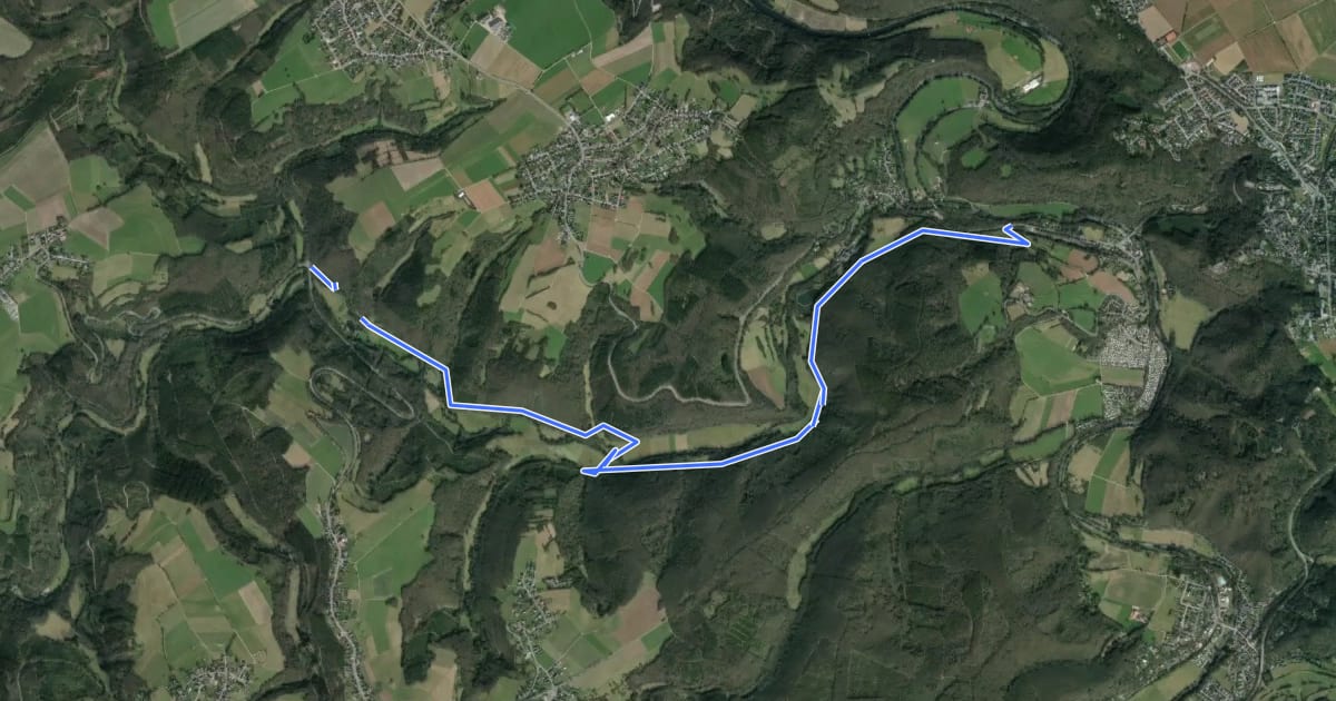 Маршрут Hürtgenwald (37) - Nideggen (69) на спутниковом снимке