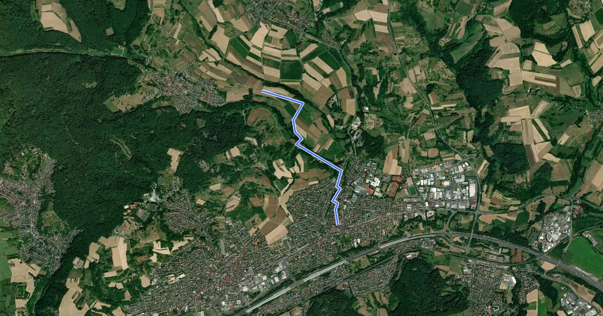Маршрут Hösbach Wanderweg Nr. 1 на спутниковом снимке