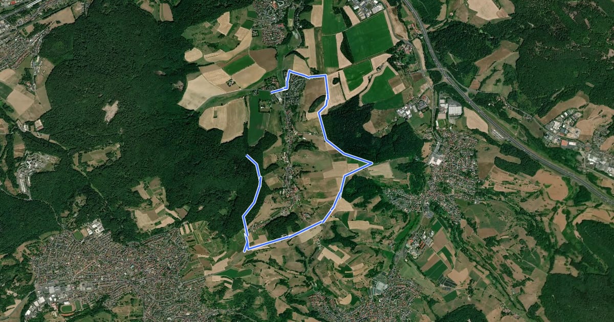 Маршрут Hösbach Wanderweg Nr. 2 на спутниковом снимке