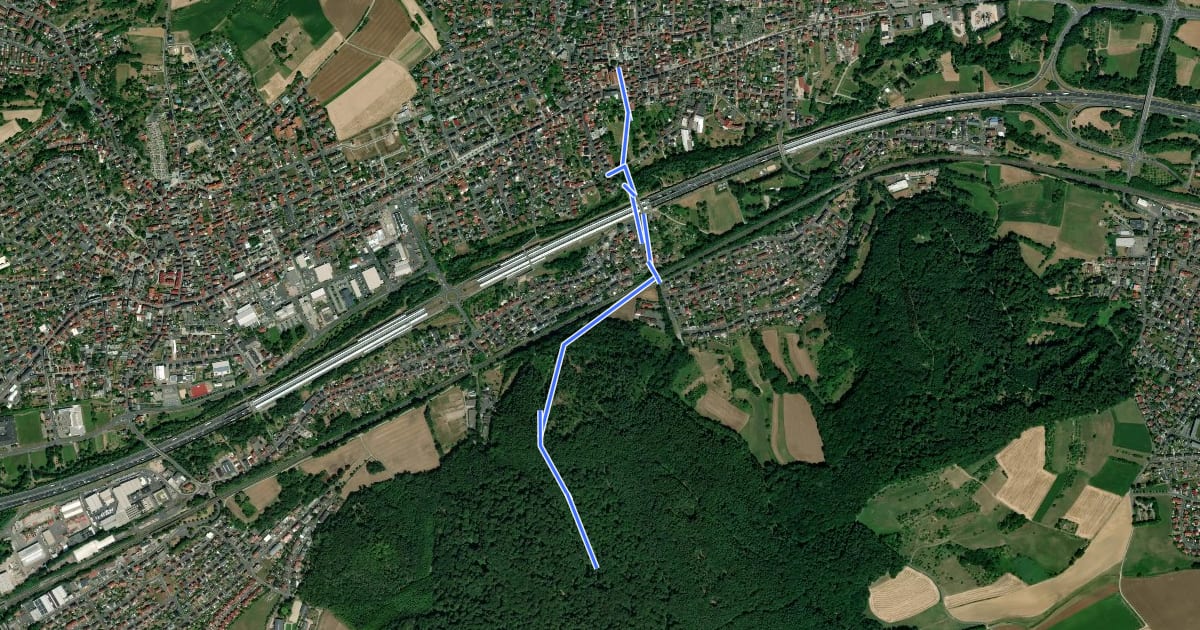 Маршрут Hösbach Wanderweg Nr. 5 на спутниковом снимке