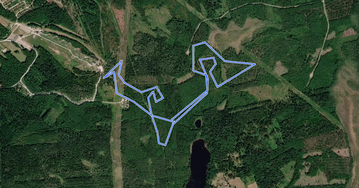 Маршрут Hästhagsslingan 6 km на спутниковом снимке