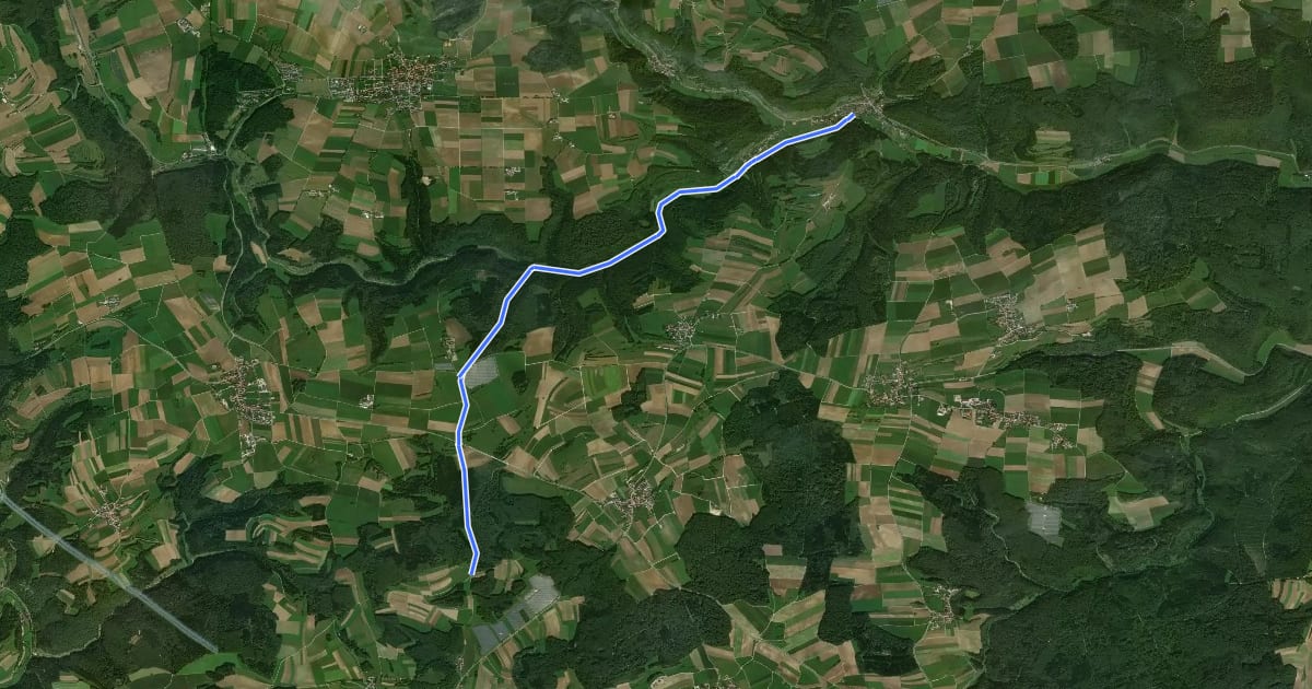 Маршрут Hütten - Granheim на спутниковом снимке