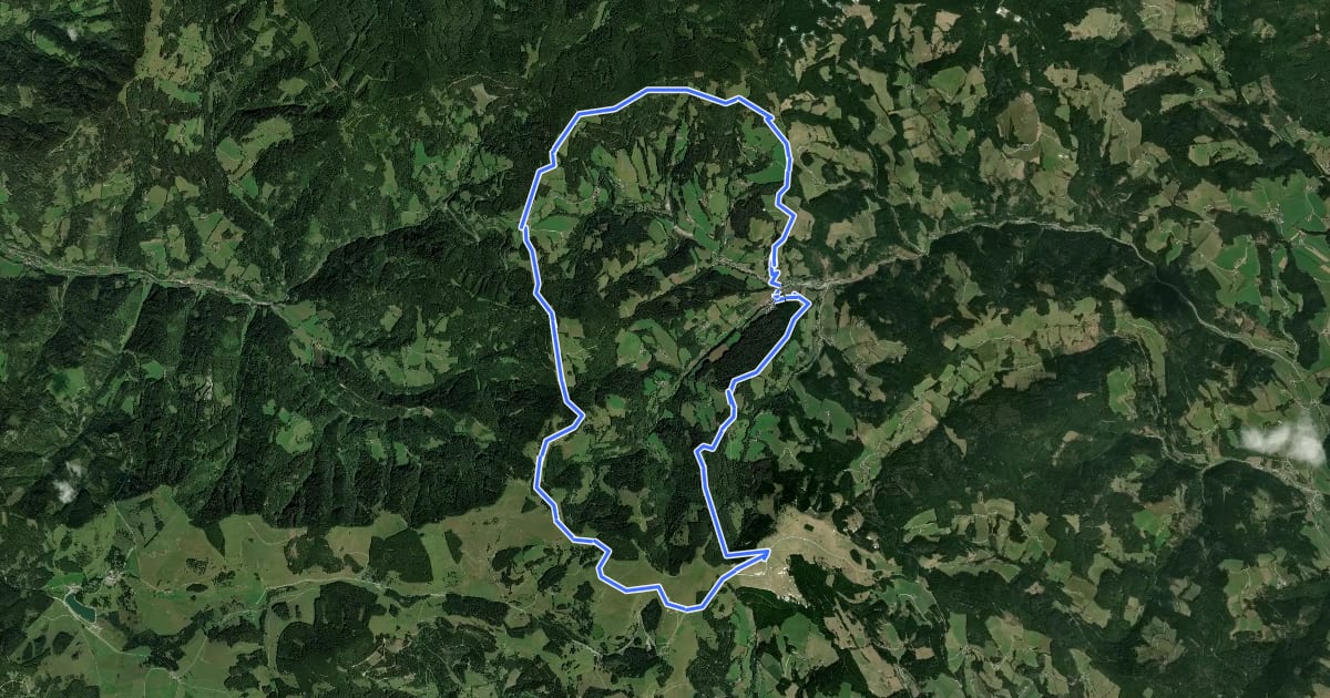 Маршрут Hütten-Rundweg на спутниковом снимке
