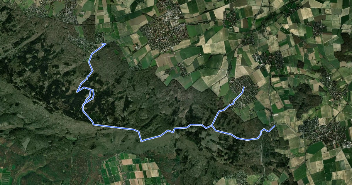 Маршрут Hüttenwanderung im Deister на спутниковом снимке