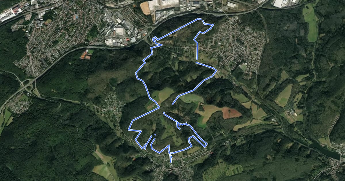 Маршрут Hüttenwanderweg на спутниковом снимке