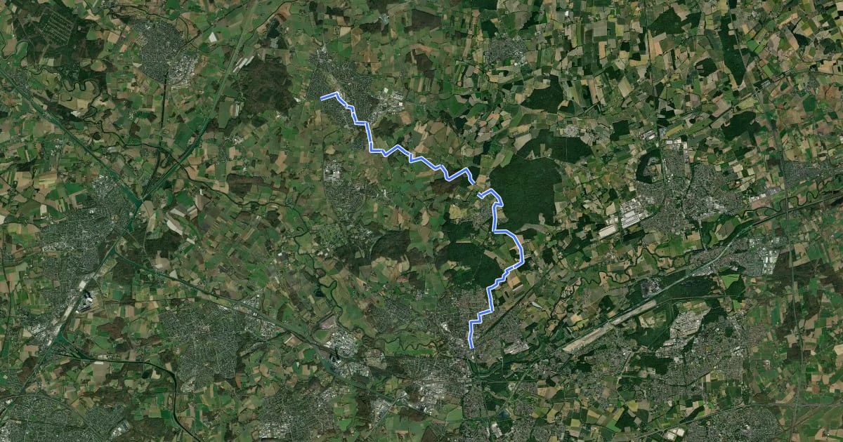 Маршрут Hüttenweg Lünen - Selm-Beifang на спутниковом снимке