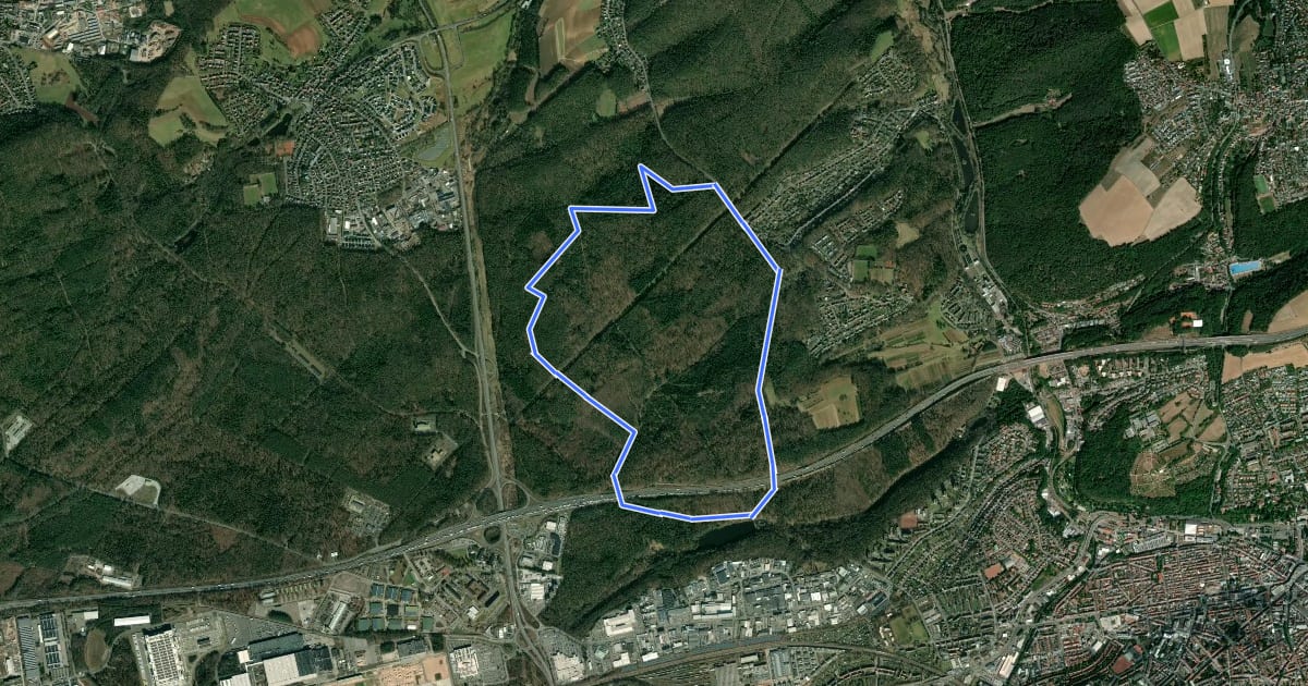 Маршрут Hütterer Rundwanderweg West на спутниковом снимке