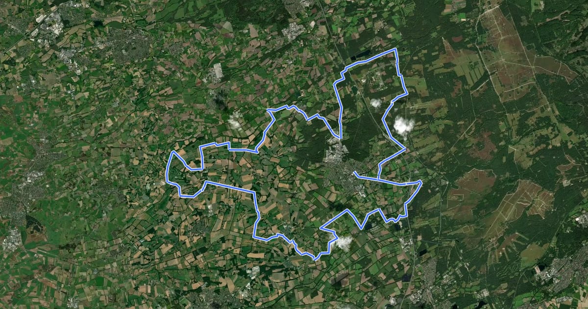 Маршрут Hövelhof Senne-Parcours на спутниковом снимке