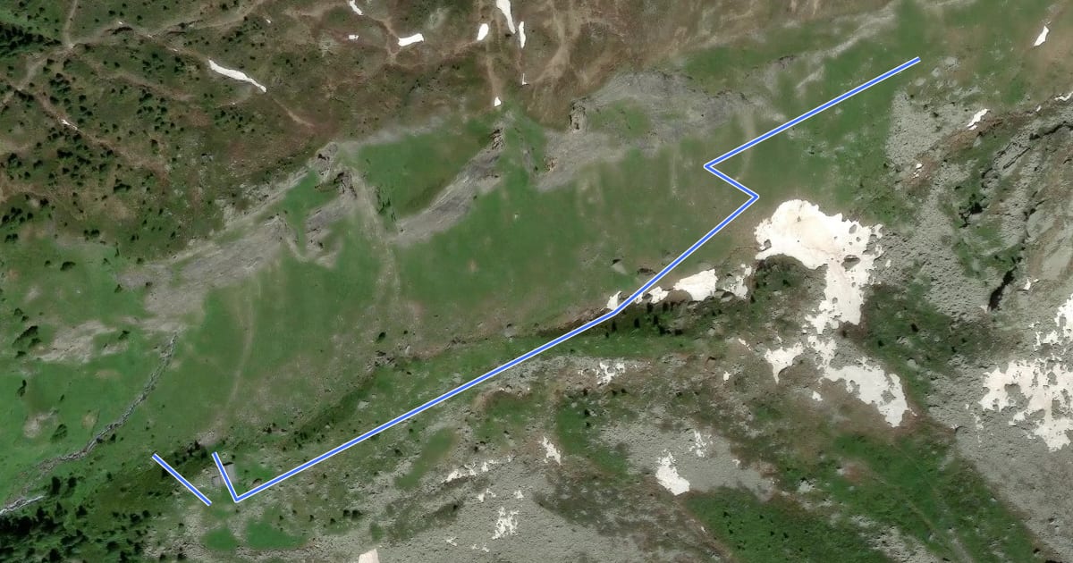 Маршрут H08b - Alpe Bionca - Passo del Muretto на спутниковом снимке