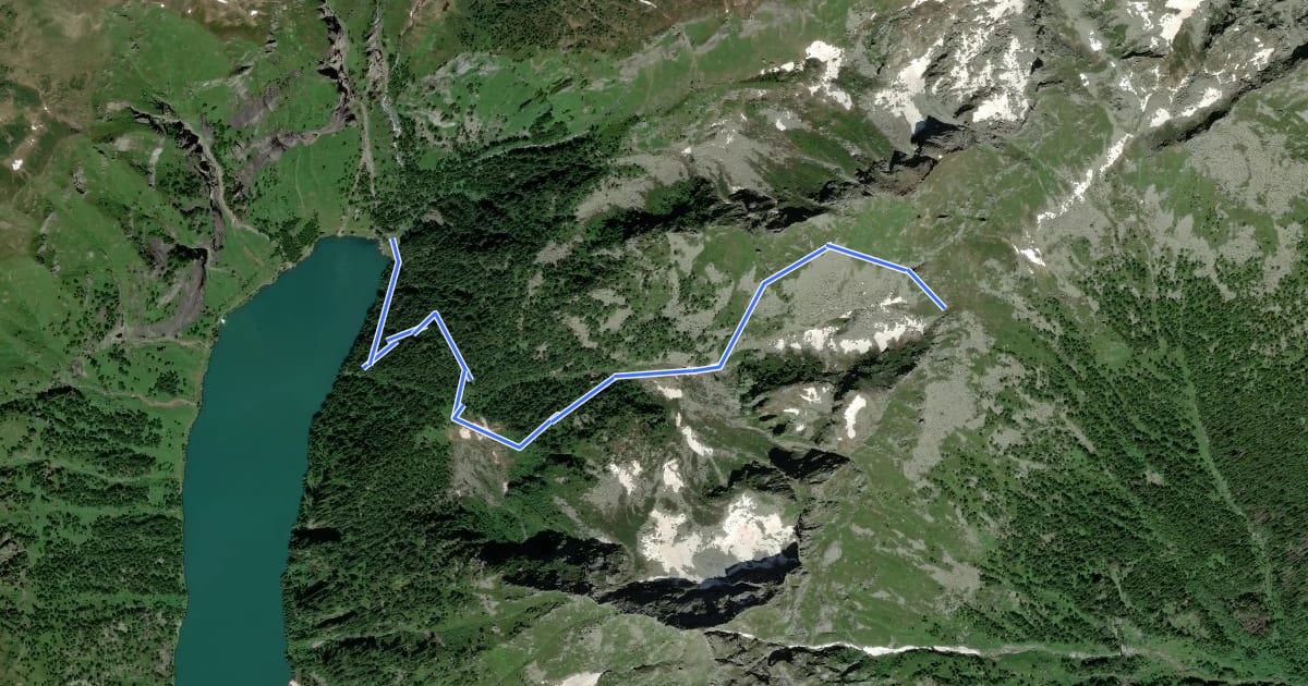 Маршрут H08c - Lago Agaro - Passo di Topera на спутниковом снимке