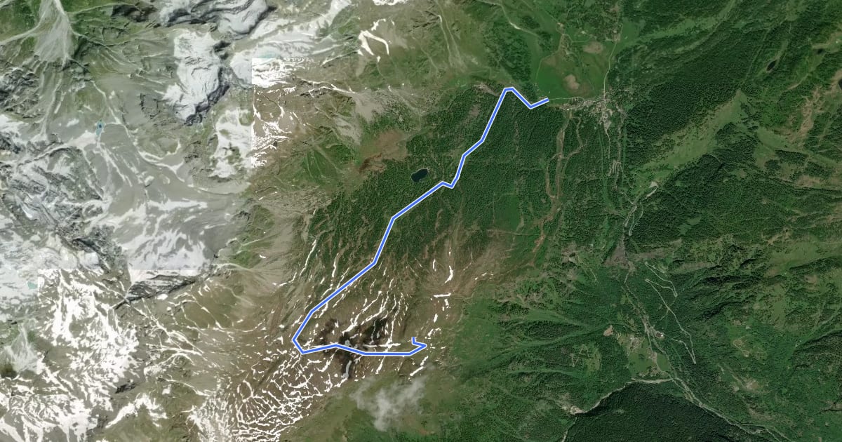 Маршрут H11 - Alpe Devero - Monte Cazzola на спутниковом снимке