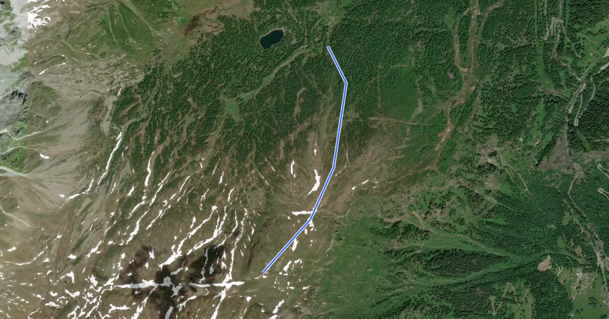 Маршрут H11a - Alpe Misanco - Monte Cazzola на спутниковом снимке