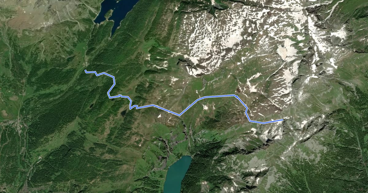 Маршрут H16 - Crampiolo - Passo del Muretto на спутниковом снимке