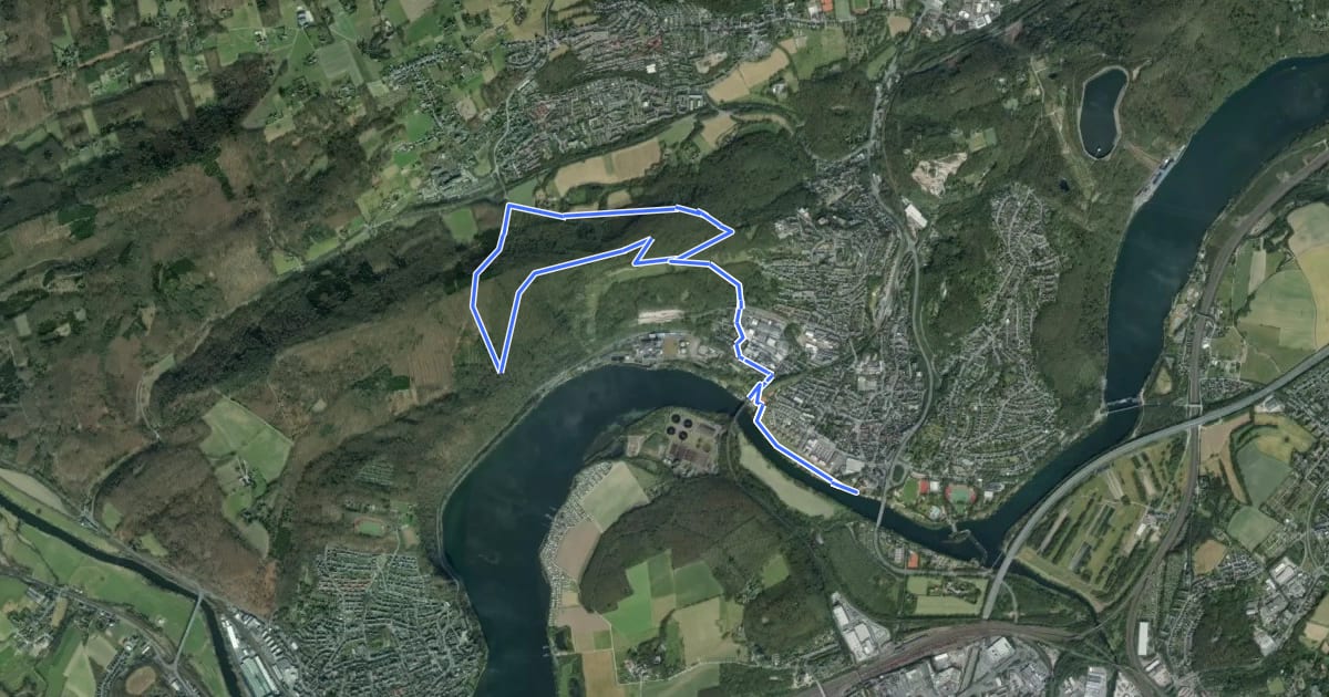 Маршрут [H2] Ruhrtal zum Hickenstein на спутниковом снимке