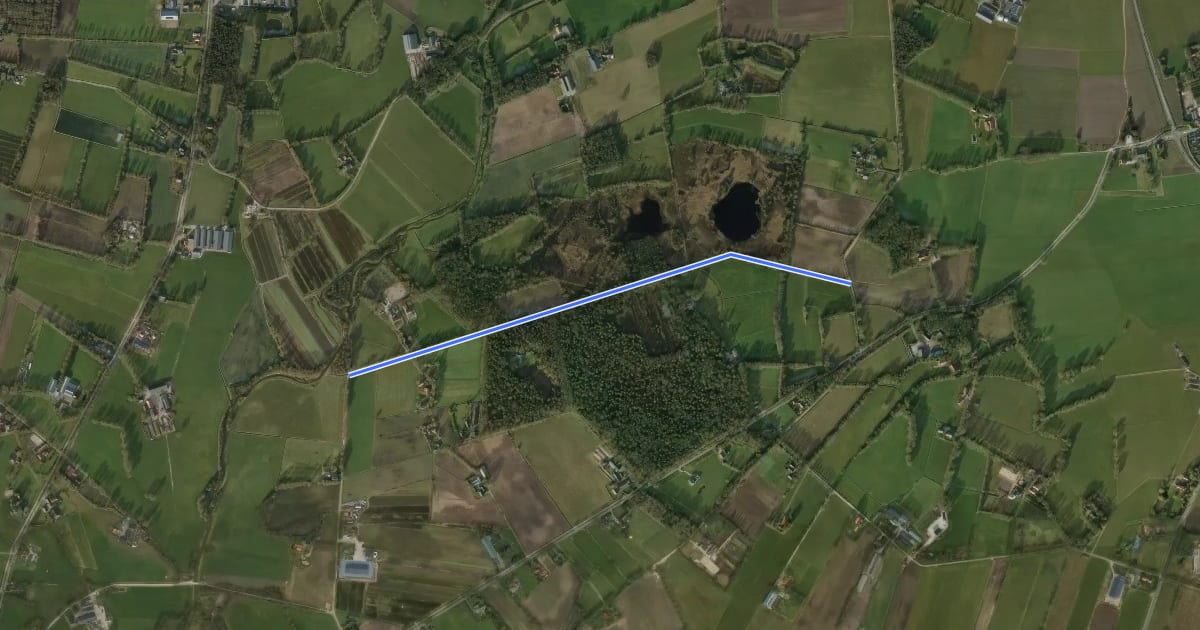 Маршрут H34-J68 на спутниковом снимке
