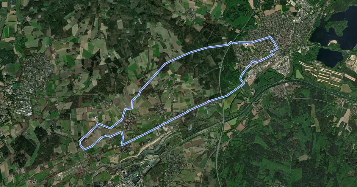 Маршрут H4 - Bauernland und Lippeauen на спутниковом снимке