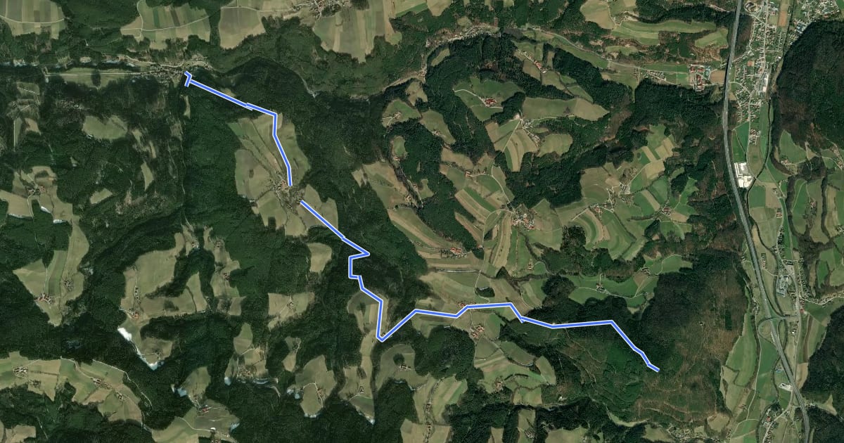 Маршрут Haßbach - Molfritz - Eben - Kulmriegel на спутниковом снимке