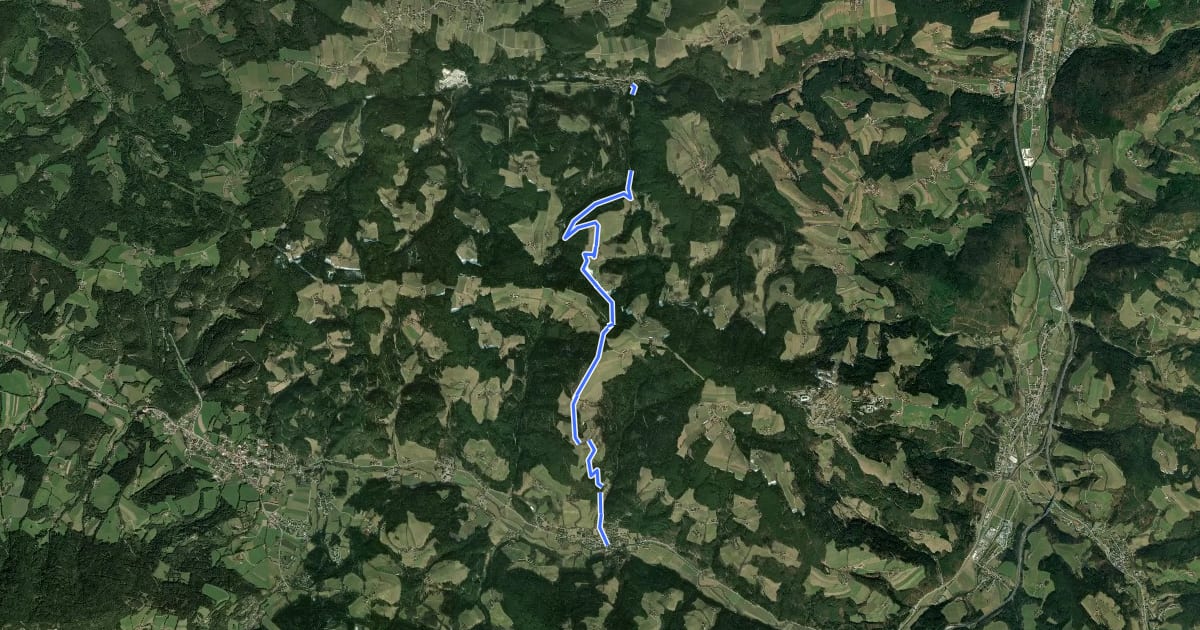 Маршрут Haßbach - Urbankapelle - Feistritz на спутниковом снимке