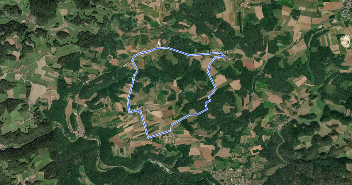 Маршрут Haßlacher Rundwanderweg на спутниковом снимке