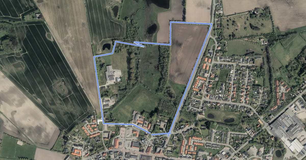 Маршрут Haarby Vådområde на спутниковом снимке