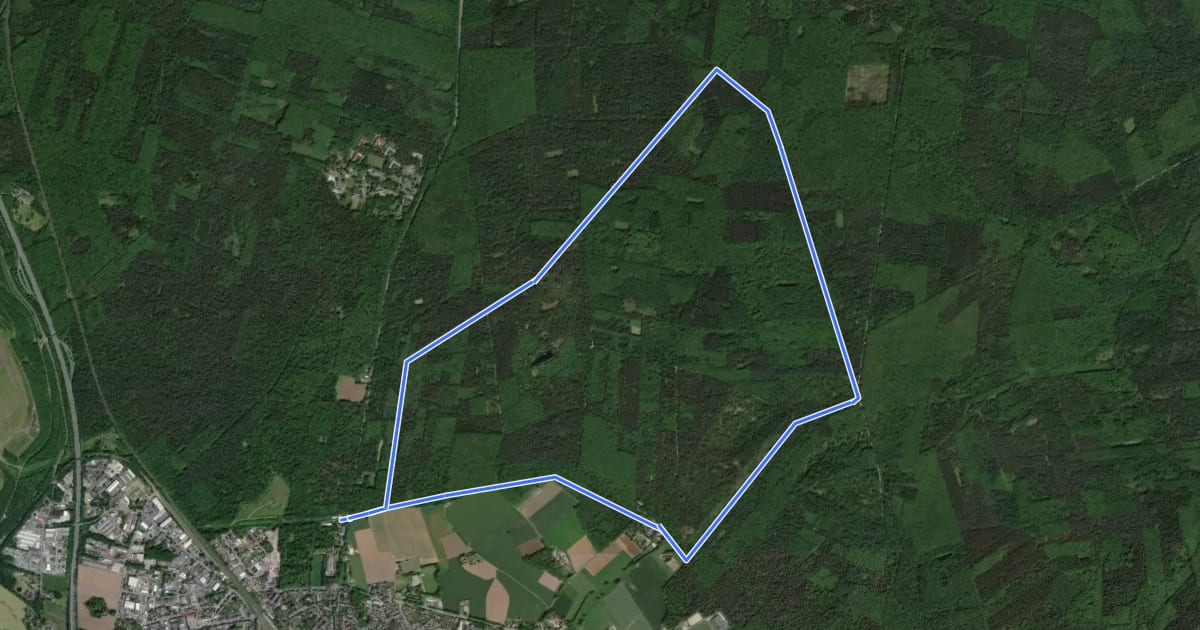 Маршрут Haard-Walking Siebenhügelroute на спутниковом снимке